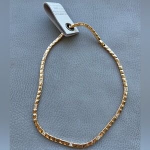 Anthropologie Spaced Crystal Tennis Necklace